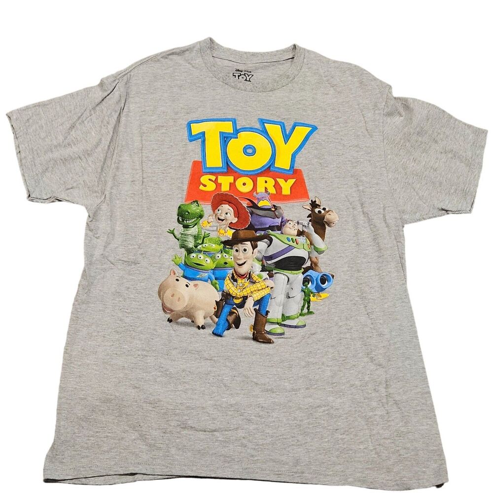 Toy Story Gang Disney Pixar Men's Short Sleeve Gray Graphic T-Shirt Size Large